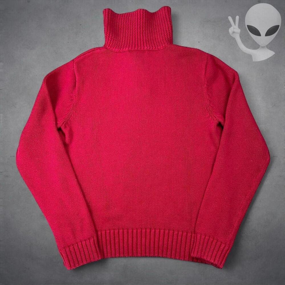 Lauren Ralph Lauren Knit Sweater Small Red Latch Clamp Cotton Pullover vintage - Picture 6 of 7